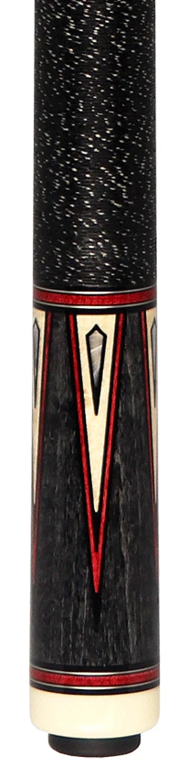Pechauer Pro R Series Carbon Stained Maple with Maple Points and Red Veneers Pool Cue - P15R - Image 2