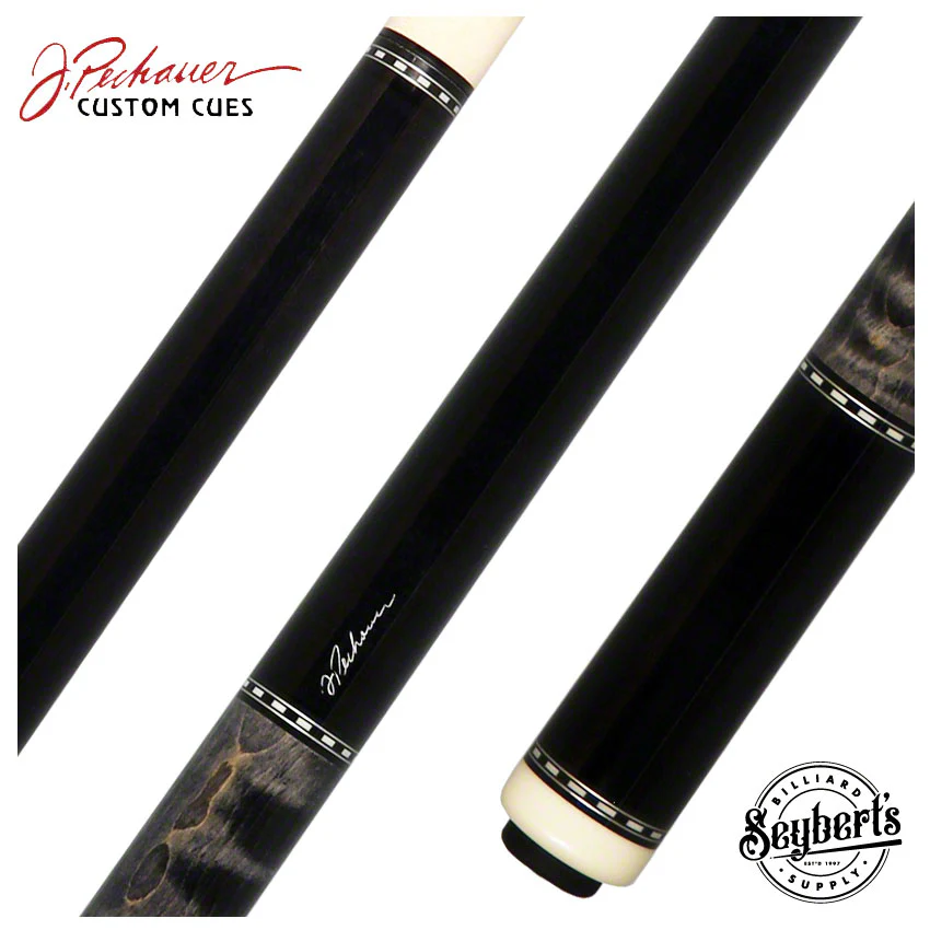 Pechauer Pro R Series Ebony Stained Maple with Gray Stained Maple Wrapless Pool Cue - P04R