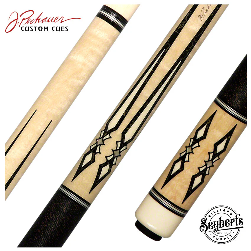 Pechauer Pro N Series Natural Stained Maple with Gold Vein and Sim. Ivory Points Pool Cue - P22N