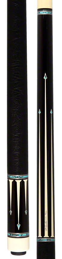 Pechauer Limited Edition Ebony with Sim. Ivory Points and Turquoise Inlays Pool Cue - PL33 - Image 5