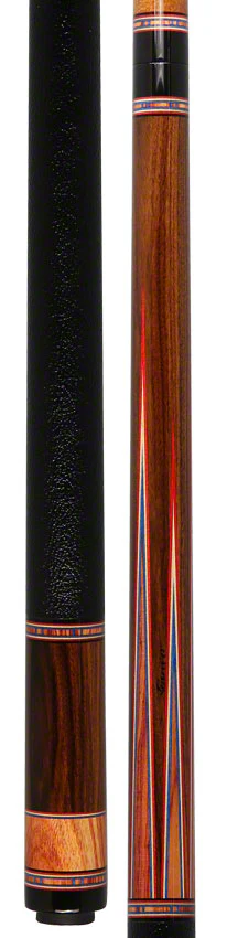 Pierce Custom Cue -Pau Ferro & Brazilian Tulipwood South West style 6 point Red/White/Blue Veneers - Image 5