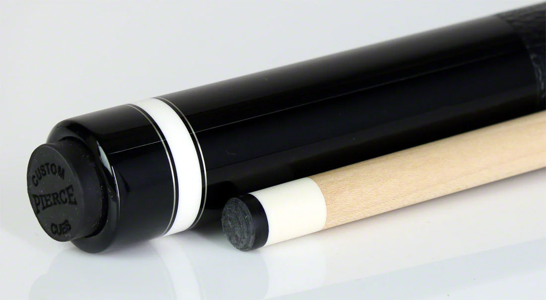 Pierce Custom Stained Gray Birdseye Maple and Ebony Pool Cue With Leather Wrap - Image 5