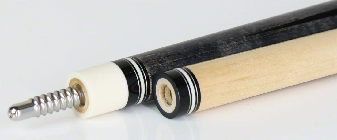 Pierce Custom Stained Gray Birdseye Maple and Ebony Pool Cue With Leather Wrap - Image 6