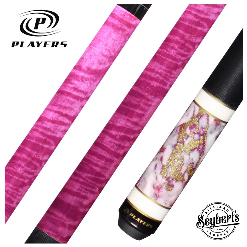 Players Classic Series Purple Maple, Stone and Gold Dust Graphic Pool Cue - C946
