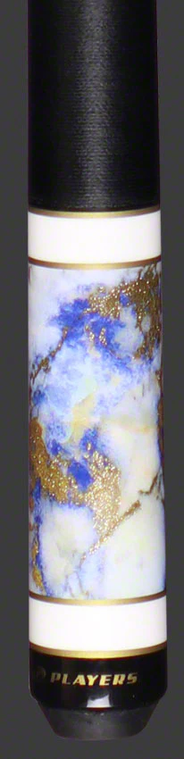 Players Classic Series Royal Blue Birdseye Maple, Stone and Gold Dust Graphic Pool Cue - C947 - Image 3