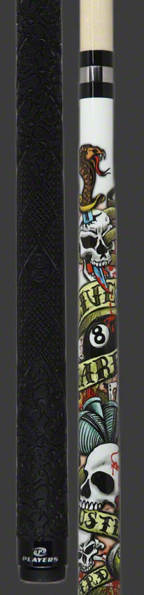 Players Live Hard Play Hard Tattoo Graphic Pool Cue - DLH - Image 3