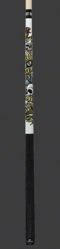 Players Live Hard Play Hard Tattoo Graphic Pool Cue - DLH - Image 4