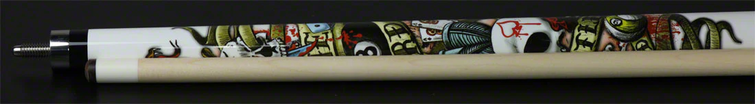 Players Live Hard Play Hard Tattoo Graphic Pool Cue - DLH - Image 5