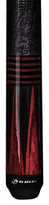 Players Exotic Series Cocobolo-Stained Zebrawood Pool Cue with Embossed Leather Wrap - Image 2