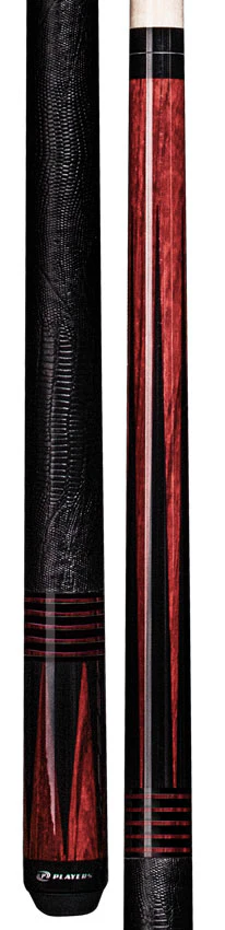 Players Exotic Series Cocobolo-Stained Zebrawood Pool Cue with Embossed Leather Wrap - Image 3