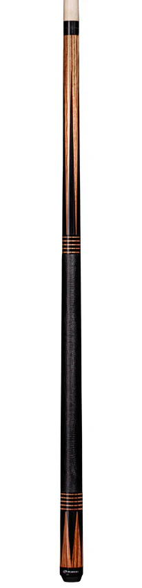 Players Exotic Series Zebrawood with Black Points Pool Cue with Embossed Leather Wrap - Image 4
