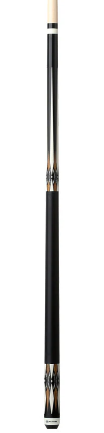 Players Graphic Series Black and Bocote Pool Cue with Black Linen Wrap - Image 4