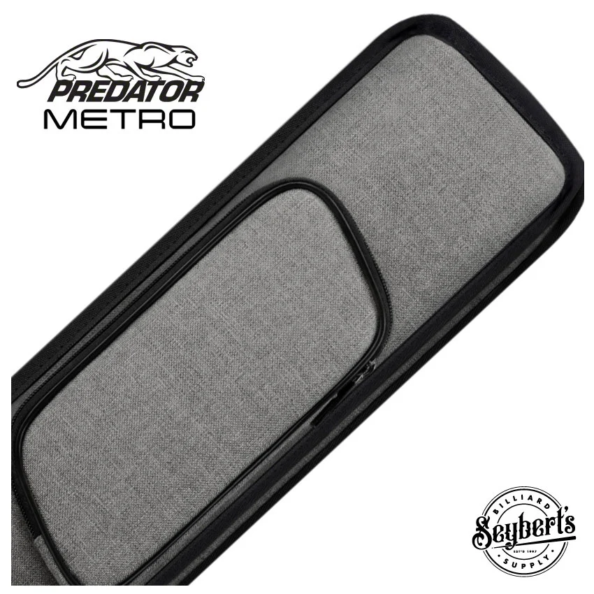 Predator Metro Nylon Grey Top Zip 3x5 Hard Pool Cue Case - NYL3B5SLGRYH