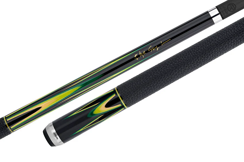 Predator Sang Lee 2-2 Black with Green / Maple / Ebony Butterfly Points Limited Edition Pool Cue - Radial with Luxe Leather Wrap - Image 6
