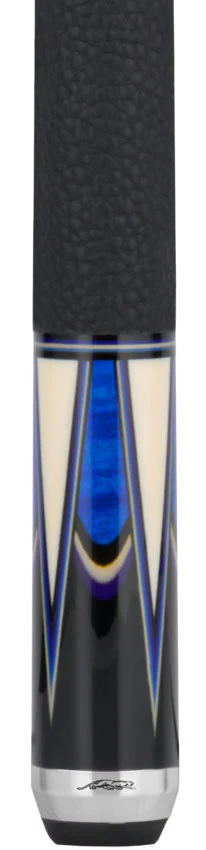 Predator Sang Lee 2-3 Black with Blue / Maple / Black / Purple / Ivorine Butterfly Points Limited Edition Pool Cue - Radial with Luxe Leather Wrap - Image 2
