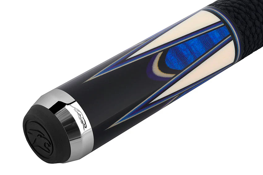 Predator Sang Lee 2-3 Black with Blue / Maple / Black / Purple / Ivorine Butterfly Points Limited Edition Pool Cue - Radial with Luxe Leather Wrap - Image 6