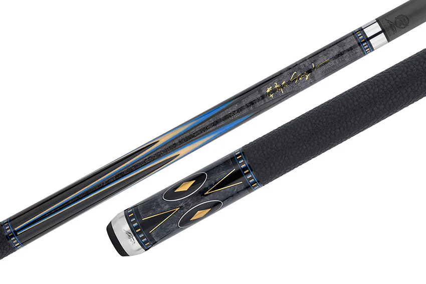 Predator Sang Lee 2-5 Gray-Stained Birdseye Maple with Black / Blue / Maple / Ebony Butterfly Points Special Edition Limited Pool Cue - Radial with Luxe Leather Wrap - Image 10
