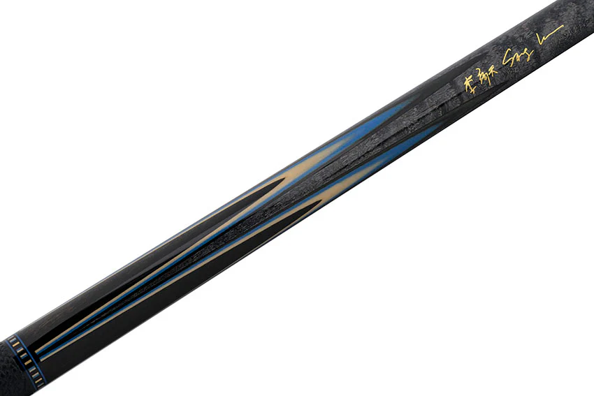 Predator Sang Lee 2-5 Gray-Stained Birdseye Maple with Black / Blue / Maple / Ebony Butterfly Points Special Edition Limited Pool Cue - Radial with Luxe Leather Wrap - Image 6