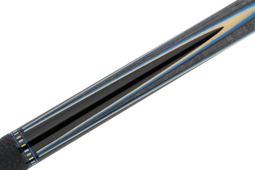 Predator Sang Lee 2-5 Gray-Stained Birdseye Maple with Black / Blue / Maple / Ebony Butterfly Points Special Edition Limited Pool Cue - Radial with Luxe Leather Wrap - Image 7