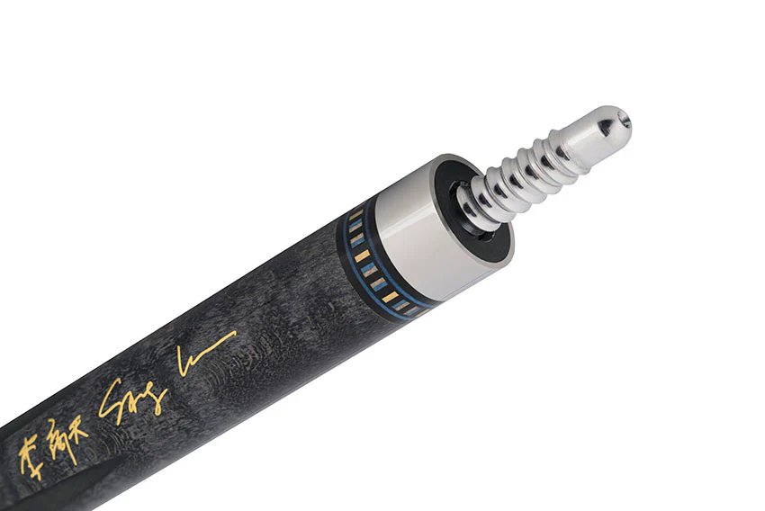 Predator Sang Lee 2-5 Gray-Stained Birdseye Maple with Black / Blue / Maple / Ebony Butterfly Points Special Edition Limited Pool Cue - Radial with Luxe Leather Wrap - Image 9