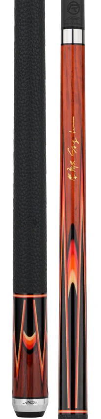 Predator Sang Lee 2-4 Cocobolo with Black / Red / Orange / Maple / Ebony Butterfly Points Limited Edition Pool Cue - Radial with Luxe Leather Wrap - Image 3