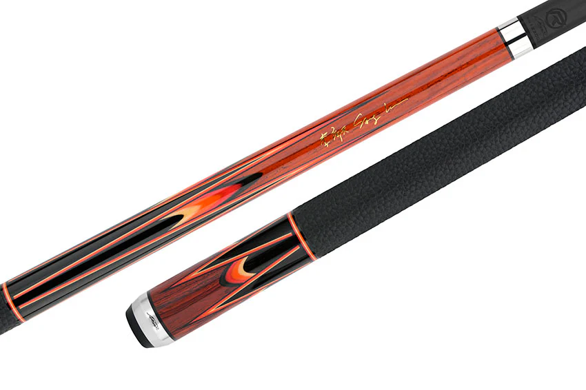 Predator Sang Lee 2-4 Cocobolo with Black / Red / Orange / Maple / Ebony Butterfly Points Limited Edition Pool Cue - Radial with Luxe Leather Wrap - Image 9