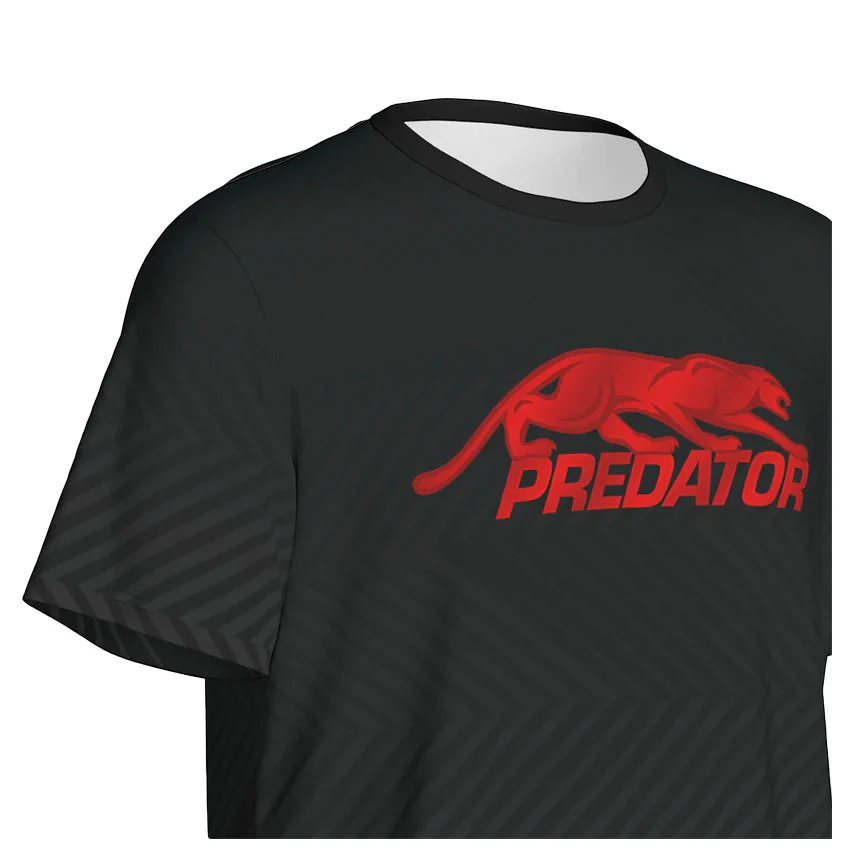 Predator Tech Tee Black with Red Logo T-Shirt - Image 2