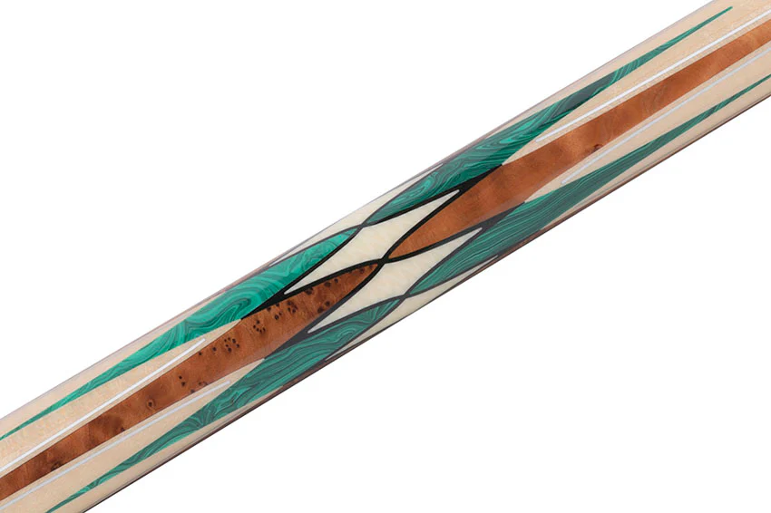 Predator Virtuoso Series Curly Maple with 8 Malachite and Thuya Points No Wrap Pool Cue - Uni-Loc - Image 6