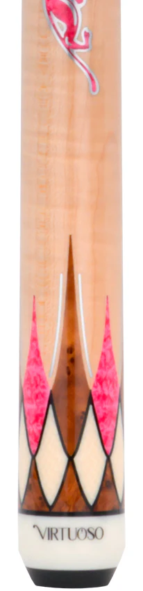 Predator Virtuoso Series Curly Maple with 8 Pink Stone and Thuya Points No Wrap Pool Cue - Uni-Loc - Image 2
