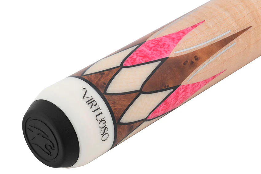 Predator Virtuoso Series Curly Maple with 8 Pink Stone and Thuya Points No Wrap Pool Cue - Uni-Loc - Image 5