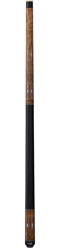 Pure X Coffee Stained Maple with Cocobolo and White Points Graphic Pool Cue with Linen Wrap - Image 4