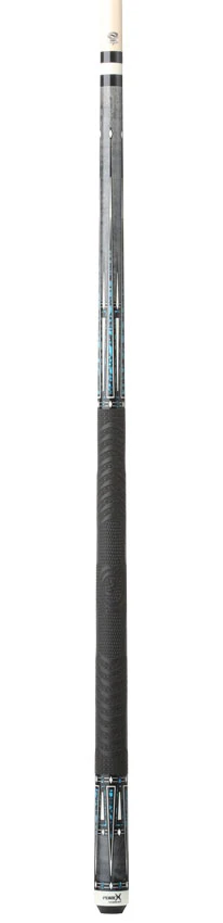 Pure X Gray-Stained Curly Maple and Blue Recon Graphic Pool Cue with MZ Sportgrip Wrap - Image 4