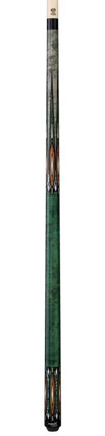 Pure X Gray Stained Maple with Malachite and Thuya Burl Graphic No Wrap Pool Cue - Image 4