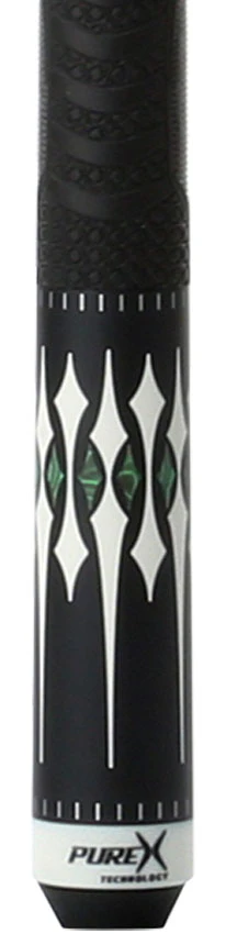 Pure X Matte Black with Imitation Bone and Malachite Graphic Pool Cue with MZ Sportgrip Wrap - Image 2