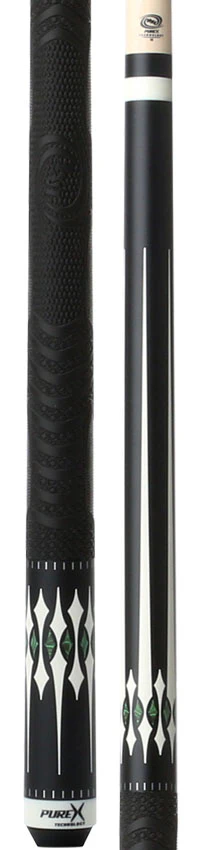 Pure X Matte Black with Imitation Bone and Malachite Graphic Pool Cue with MZ Sportgrip Wrap - Image 3