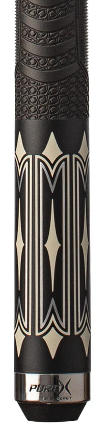 Pure X Matte Black with Imitation Bone Graphic Pool Cue with MZ Sport Grip Wrap - Image 2