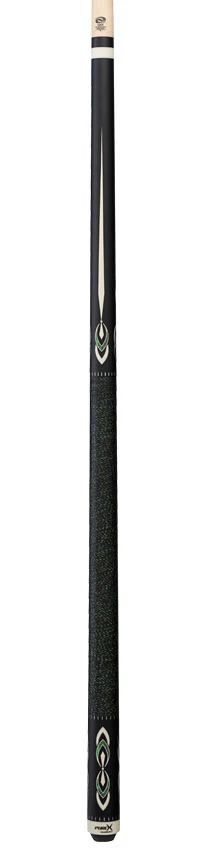 Pure X Matte Black with Malachite and White Graphic Pool Cue with Irish Linen Wrap - Image 4