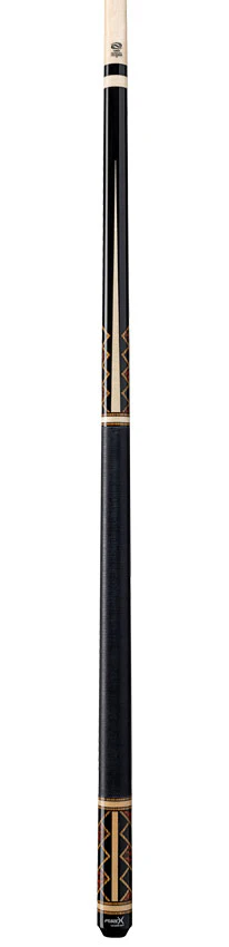 Pure X Midnight Black and Natural Maple with Bocote and Thuya Burl Graphic Pool Cue with Linen Wrap - Image 4