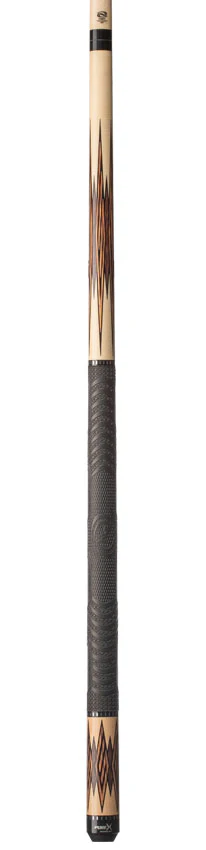 Pure X Natural-Stained Maple with Zebrawood and Black Palm Graphic Pool Cue with MZ Sport Grip Wrap - Image 4