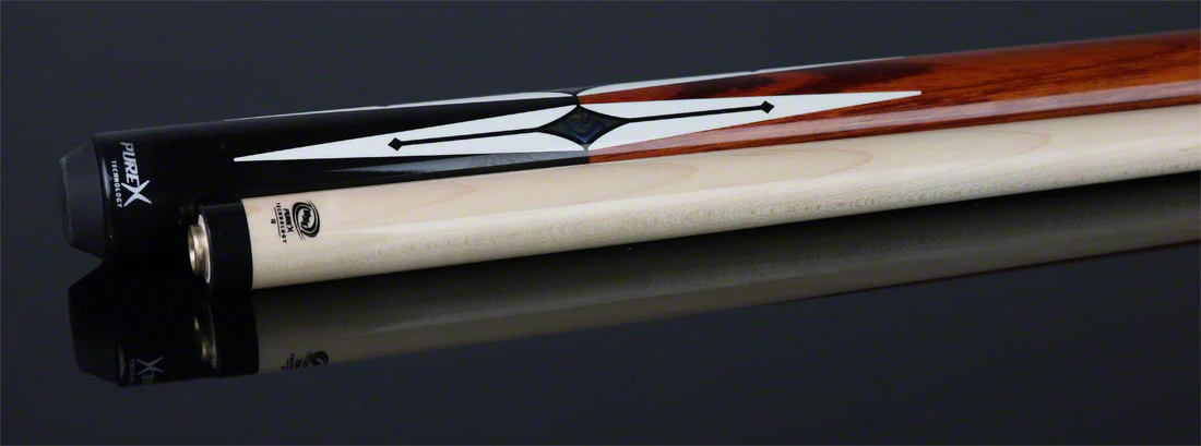 PureX Technology Pool Cue - Black 6 Pt. with Imitation Bone, Cocobolo and Abalone Diamond Insets Graphics - HXTE1 - Image 5