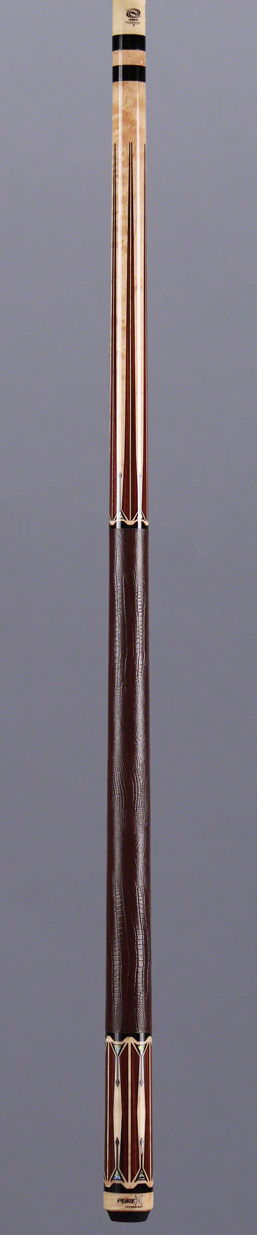 PureX Technology Pool Cue - Natural Birdseye Maple with Cocobolo, Black and Mother of Pearl Graphics - HXTE4 - Image 3