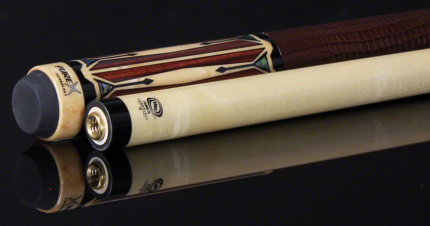 PureX Technology Pool Cue - Natural Birdseye Maple with Cocobolo, Black and Mother of Pearl Graphics - HXTE4 - Image 5