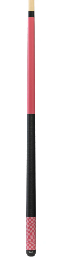Rage Dark Fuchsia Warped Checkers Pool Cue with Pressed Nylon Wrap - Image 4