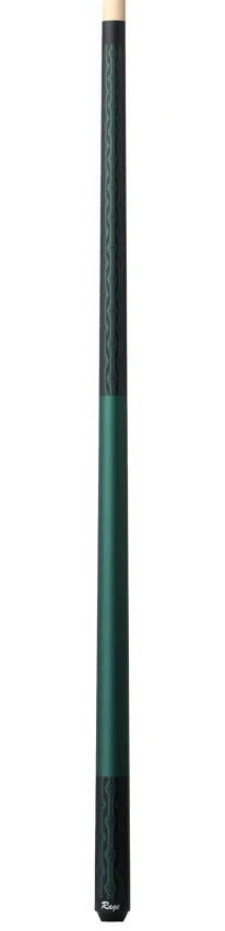 Rage Matte Peacock Green with Black Diamond Pattern Graphic Wrapless Pool Cue - Image 4