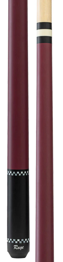 Rage Plum Red with Checkers Wrapless Play Cue - Image 3