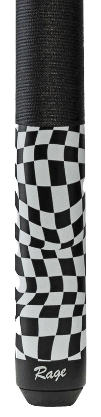 Rage Black Warped Checkers Pool Cue with Nylon Wrap - Image 2