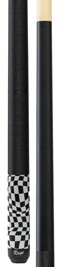 Rage Black Warped Checkers Pool Cue with Nylon Wrap - Image 3