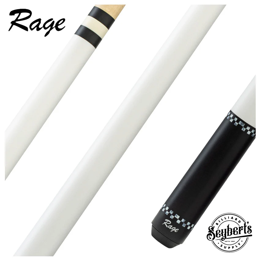 Rage White Checkers Wrapless Play Cue