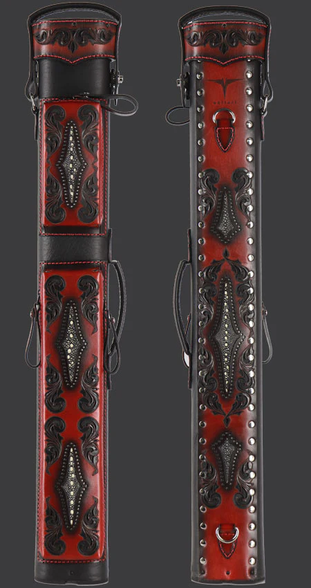 Volturi Custom Venice Black/Red 4x8 Hard Pool Cue Case - VCVS4X8BLKRED - Image 2