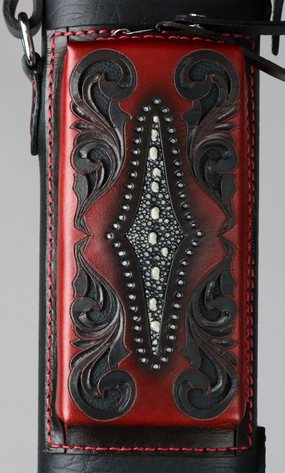 Volturi Custom Venice Black/Red 4x8 Hard Pool Cue Case - VCVS4X8BLKRED - Image 3